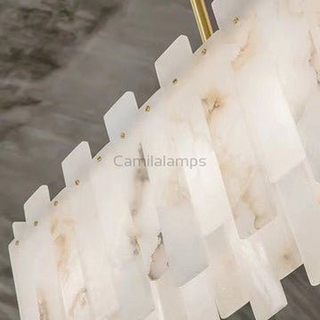 Charlene Marble Brass Linear Chandelier - Camilalamps - char - 134