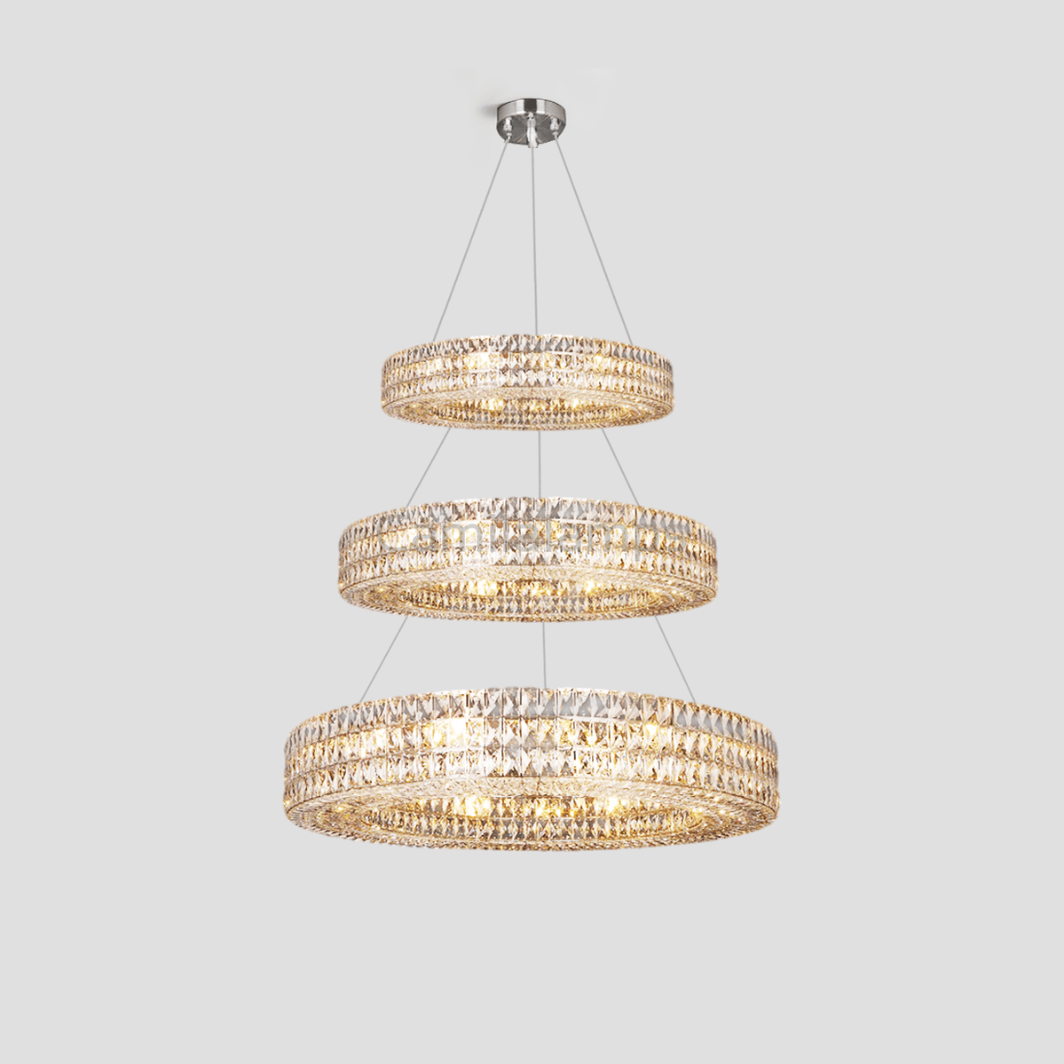 Aster Halo Crystal Multi - Tier Ring Chandelier - Camilalamps - CA - LI2024 - C5564