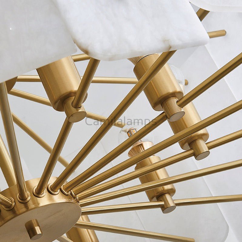 Alabaster Lorry Round Chandelier 20" 31" - Camilalamps - Alaba - 1297 - D20" - 1