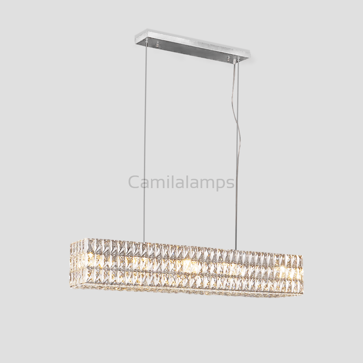 Pluto Halo Rectangular Crystal Chandelier - Camilalamps - CA - LI2024 - C5566