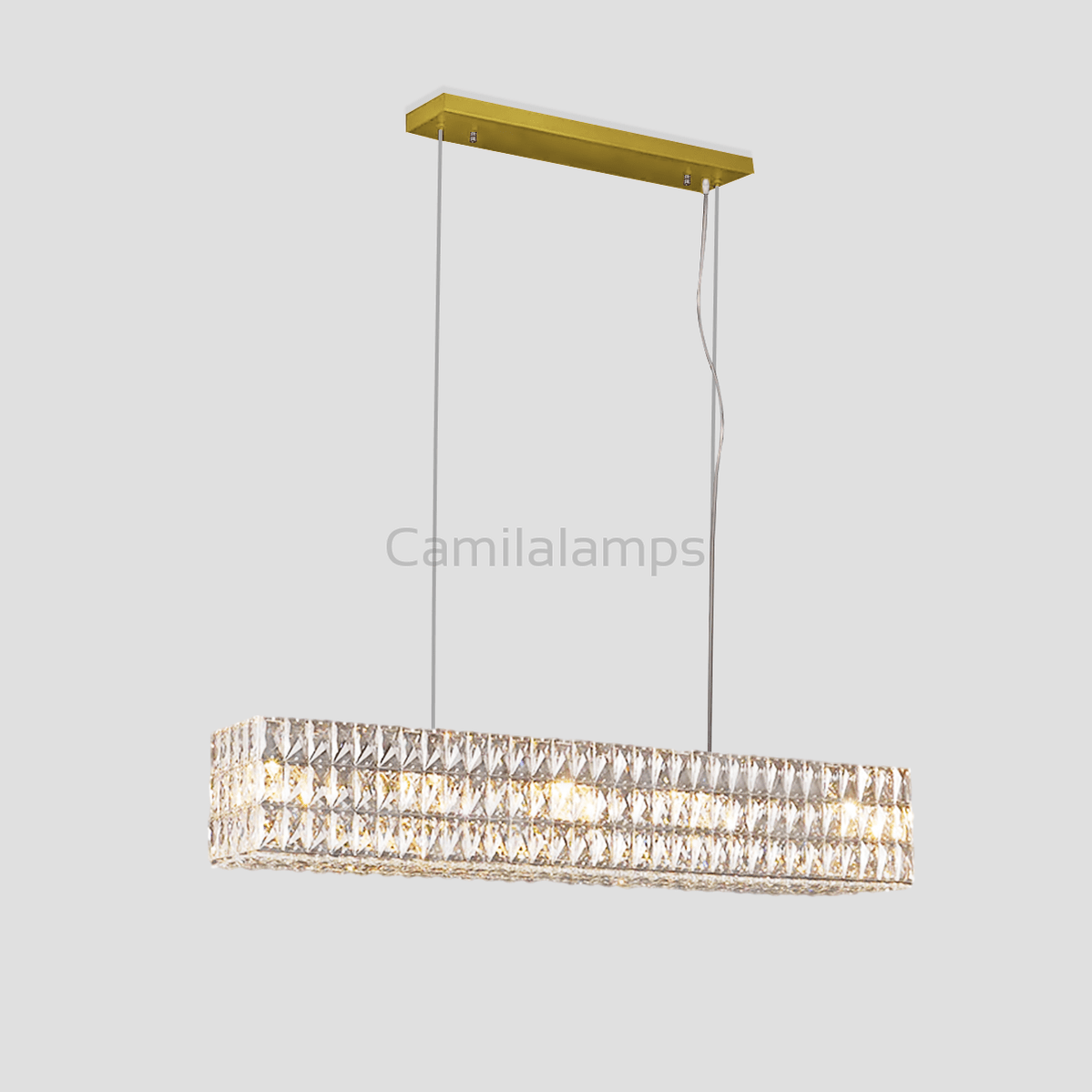 Pluto Halo Rectangular Crystal Chandelier - Camilalamps - CA - LI2024 - C5566