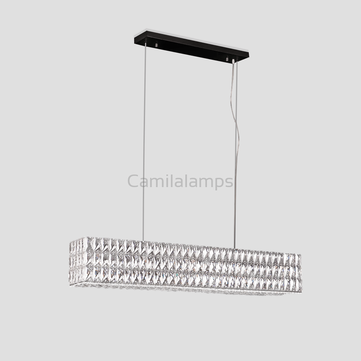 Pluto Halo Rectangular Crystal Chandelier - Camilalamps - CA - LI2024 - C5572