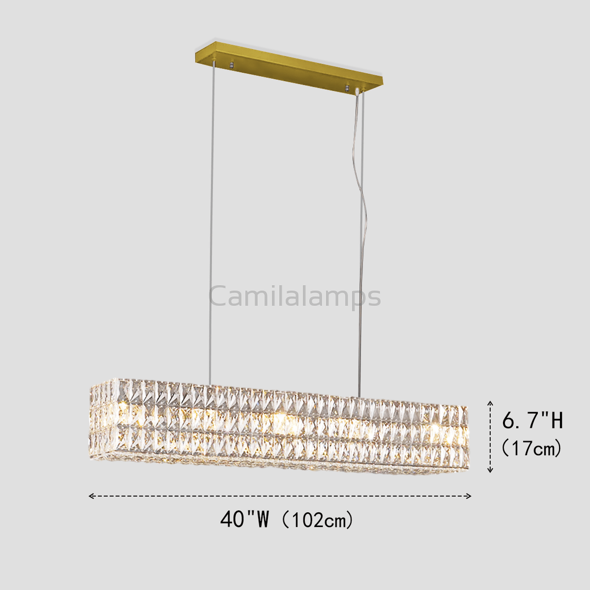 Pluto Halo Rectangular Crystal Chandelier - Camilalamps - CA - LI2024 - C5566