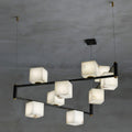 Alabaster Square Box Chandelier with 4/5/6/8/9 heads - Camilalamps - Alaba - 1635 - 9 Hea - Brass - 5