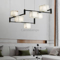 Alabaster Square Box Chandelier with 4/5/6/8/9 heads - Camilalamps - Alaba - 1635 - 9 Hea - Brass - 5
