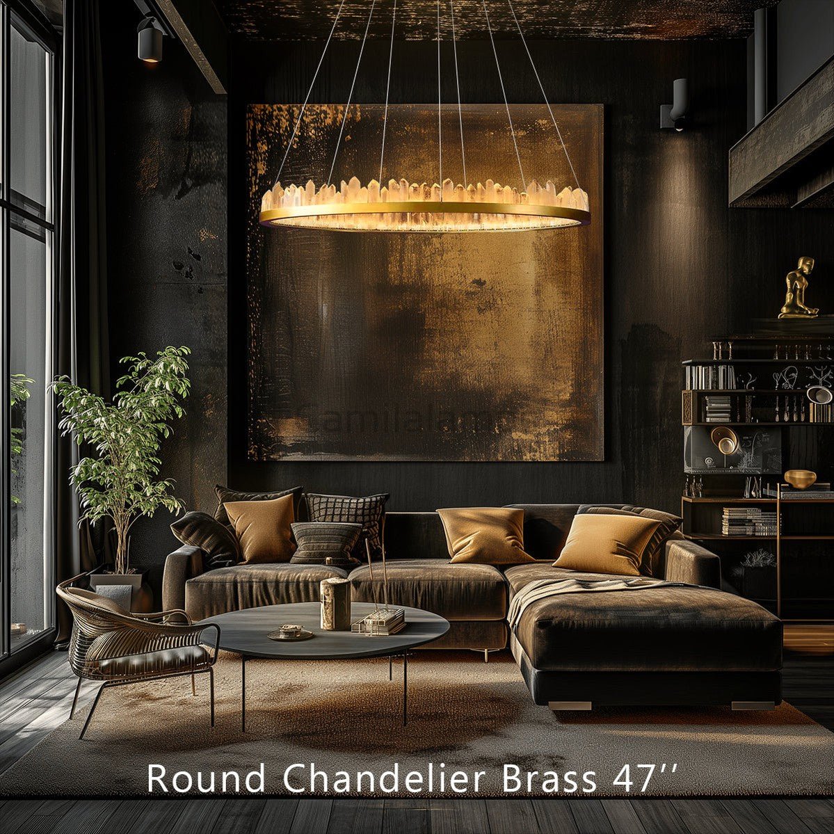 Clear Quartz Crystal Round Modern Chandelier - Camilalamps - CAM - QUA - 03