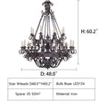 Vintage Iron Simple Candle Art Chandelier for Living Room / Villa / Stairs - Camilalamps - CA - X - 063