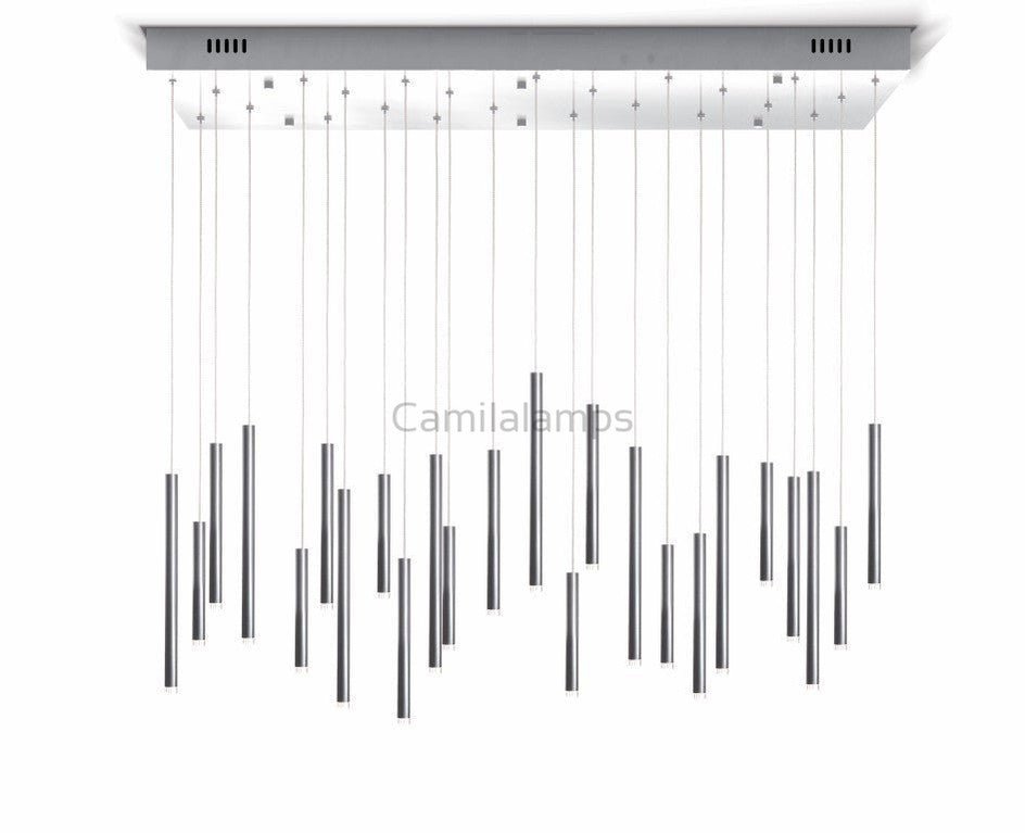 Bellini Rectangular Tri - Tone Tubular Pendant Light Chandelier - Camilalamps - BL32 - 4