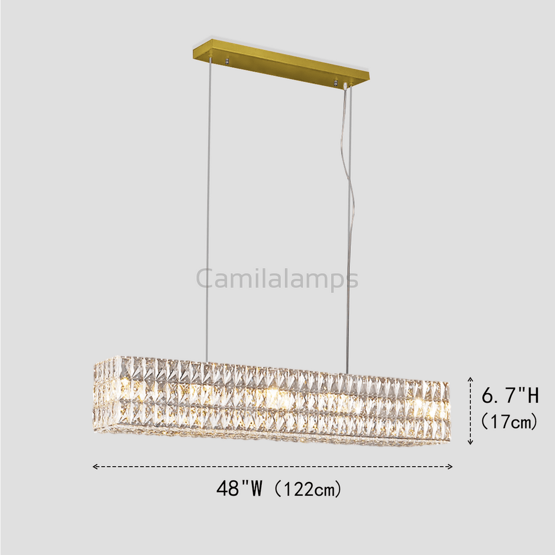 Pluto Halo Rectangular Crystal Chandelier - Camilalamps - CA - LI2024 - C5566