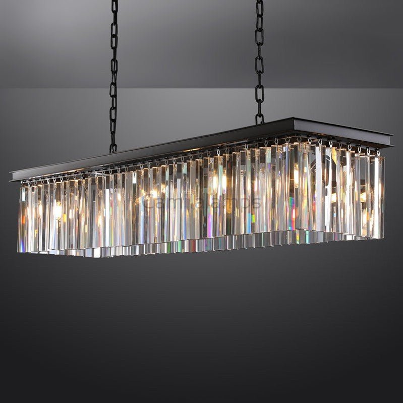 1920s Odaon Art Deco Rectangular Chandelier 40''49"59''72'' - Camilalamps - CA - AR2023 - R0448