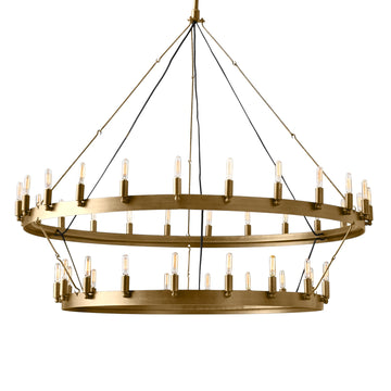 Vintage Filament Two-Tier Round Chandelier