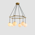 Miira Alabaster Chandelier with 3/6/8 heads - Camilalamps - Miira - 1606 - 6 hea - Brass - 2