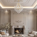 Large Gold Crystal Chandelier Light Fixtures - 24 Lights Modern Crystal Chandeliers for Hotel, Lobby, Foyer, Entryway Hall, Staircase High Ceiling Chandelier 2 Layers - Camilalamps - B0F93R7H6W