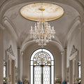 Large Gold Crystal Chandelier Light Fixtures - 24 Lights Modern Crystal Chandeliers for Hotel, Lobby, Foyer, Entryway Hall, Staircase High Ceiling Chandelier 2 Layers - Camilalamps - B0F93R7H6W