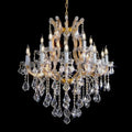 Large Gold Crystal Chandelier Light Fixtures - 24 Lights Modern Crystal Chandeliers for Hotel, Lobby, Foyer, Entryway Hall, Staircase High Ceiling Chandelier 2 Layers - Camilalamps - B0F93R7H6W