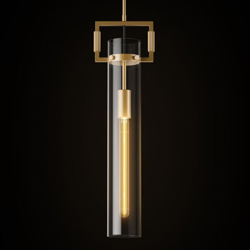 Modern Gold Pendant Light Fixture Set of 2-21.6 Inch Adjustable Hanging Chandelier with Glass Shade & Brass Finish, Large Farmhouse Island Lighting for Kitchen, Dining Room, Bathroom