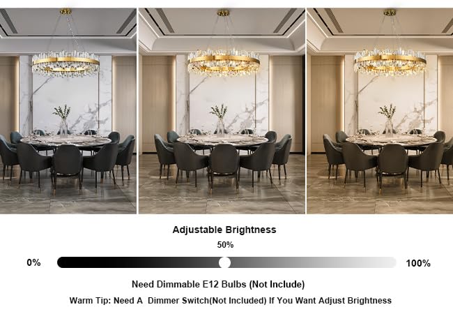 Chandelier for Dining Room, D39.4 Gold K9 Crystal Pendant Light, 20 - Light Round Over Table, Hanging Ceiling Light Fixture for Kitchen Island, Entryway, Foyer - Camilalamps - B0DMFF1692
