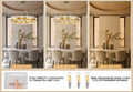 Chandelier for Dining Room, D39.4 Gold K9 Crystal Pendant Light, 20 - Light Round Over Table, Hanging Ceiling Light Fixture for Kitchen Island, Entryway, Foyer - Camilalamps - B0DMFF1692