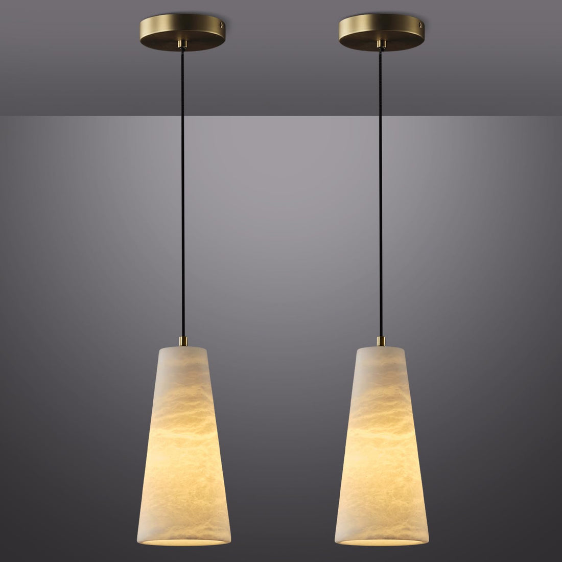 Alabaster Round Chandelier, D31 Drum Modern Chandeliers for Dining Room, Marble Rustic Chandelier Ceiling Lights, Pendant Light Fixtures, for Dining Room Bedroom Kitchen Island Living Room - Camilalamps - B0DJS8JP9Y