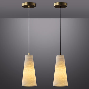 Alabaster Round Chandelier, D31 Drum Modern Chandeliers for Dining Room, Marble Rustic Chandelier Ceiling Lights, Pendant Light Fixtures, for Dining Room Bedroom Kitchen Island Living Room