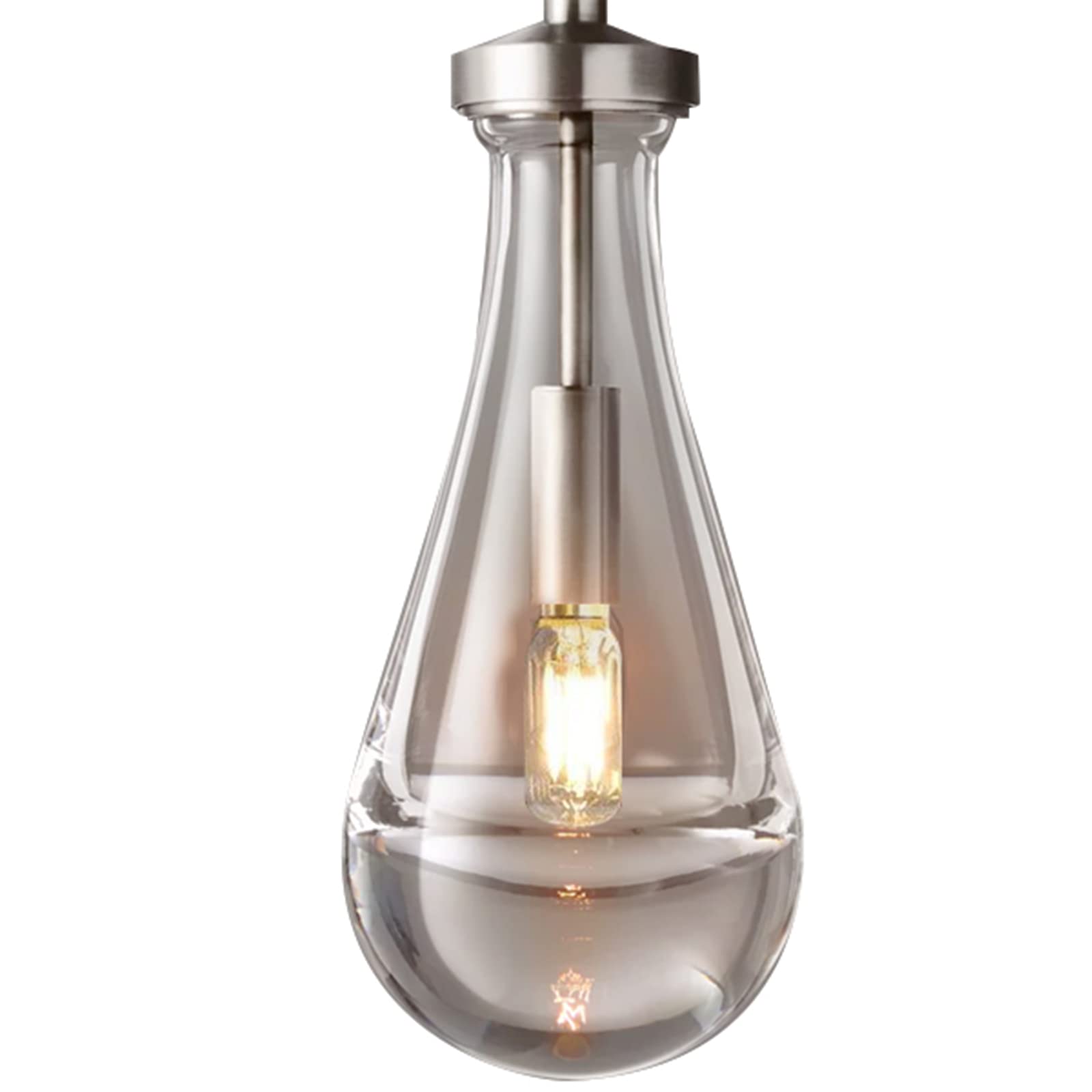Raindrop Pendant Lights Set of 2,Kitchen Island Hanging Light Fixtures, Modern Art Raindrop Clear Solid Glass Chandelier for Dining Room for Porch, Corridor, Living Room - Camilalamps - B0CSPP5CY4