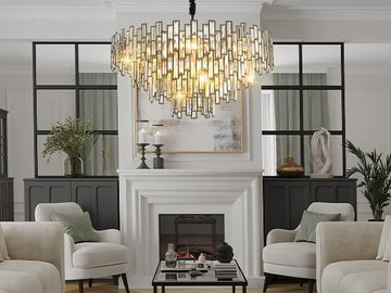 Modern Crystal Chandelier, 3-Tier Black Chandelier for Entryway Luxury Chandelier Lighting Ceiling Pendant Light Fixture for Dining Rooms Kids Bedroom Hall Foyer Stairway Round 24.4"