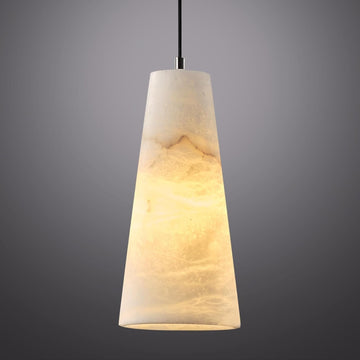 Alabaster Pendant Lights Kitchen Island,White Pendant Light Set of 2, Marble Shade Brass Cone Lighting Fixtures for Bedroom Bathroom Dining Room Living Room H-10in (Bulbs INCL)