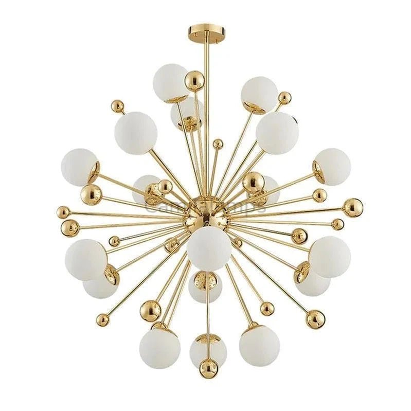 Gold And White Chandelier D 40" - Camilalamps - C - CGAWC2