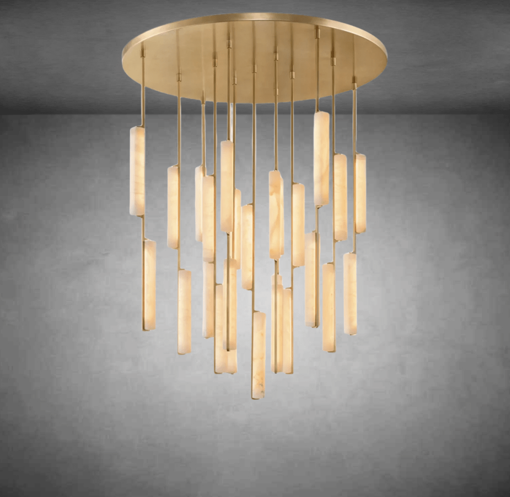 Aurivox Alabaster Round Chandelier - Camilalamps - CA - CH - 3125