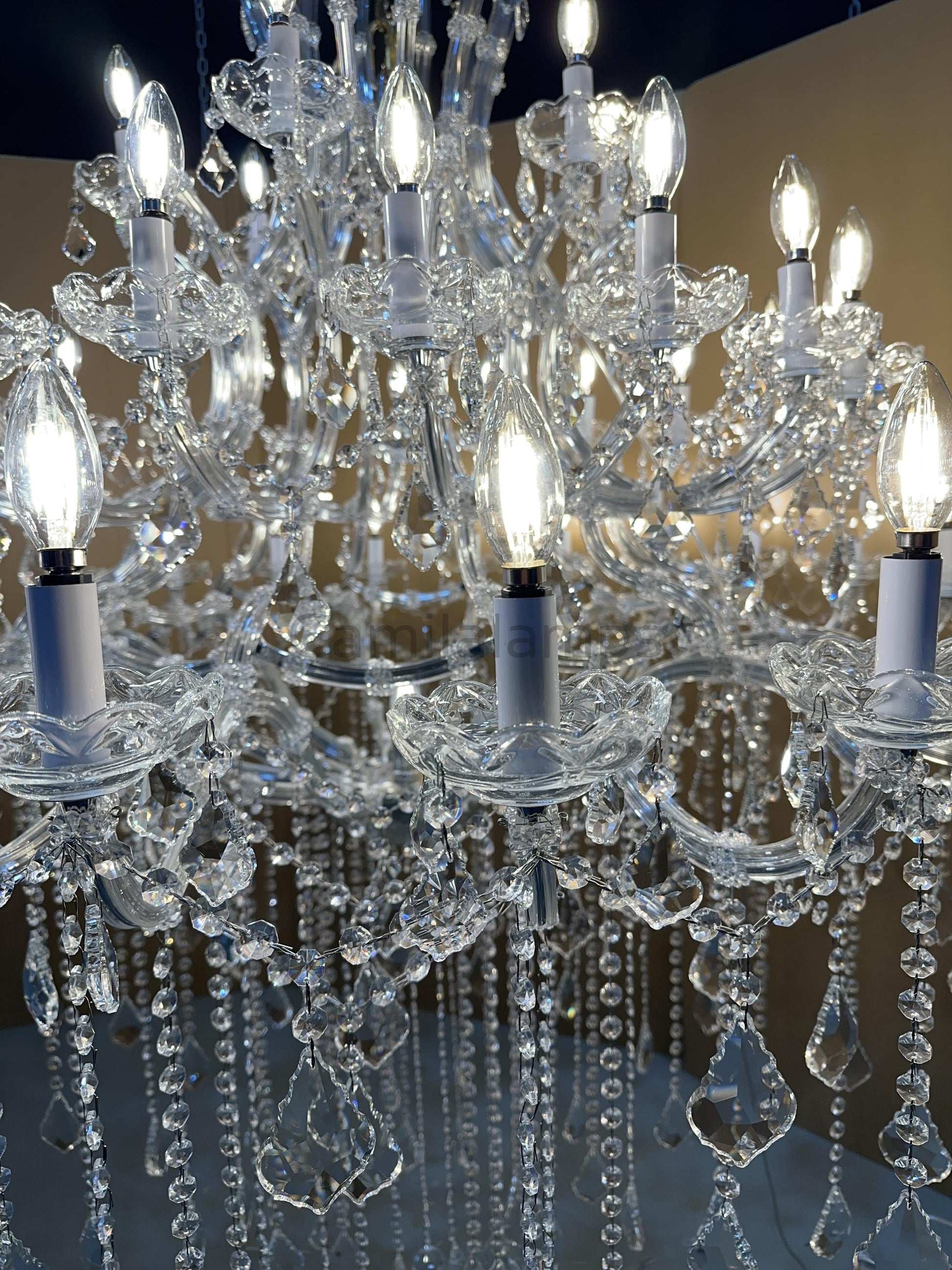 Empire candlestick Royal Crystal chandelier 60” - Camilalamps - EMP - 3