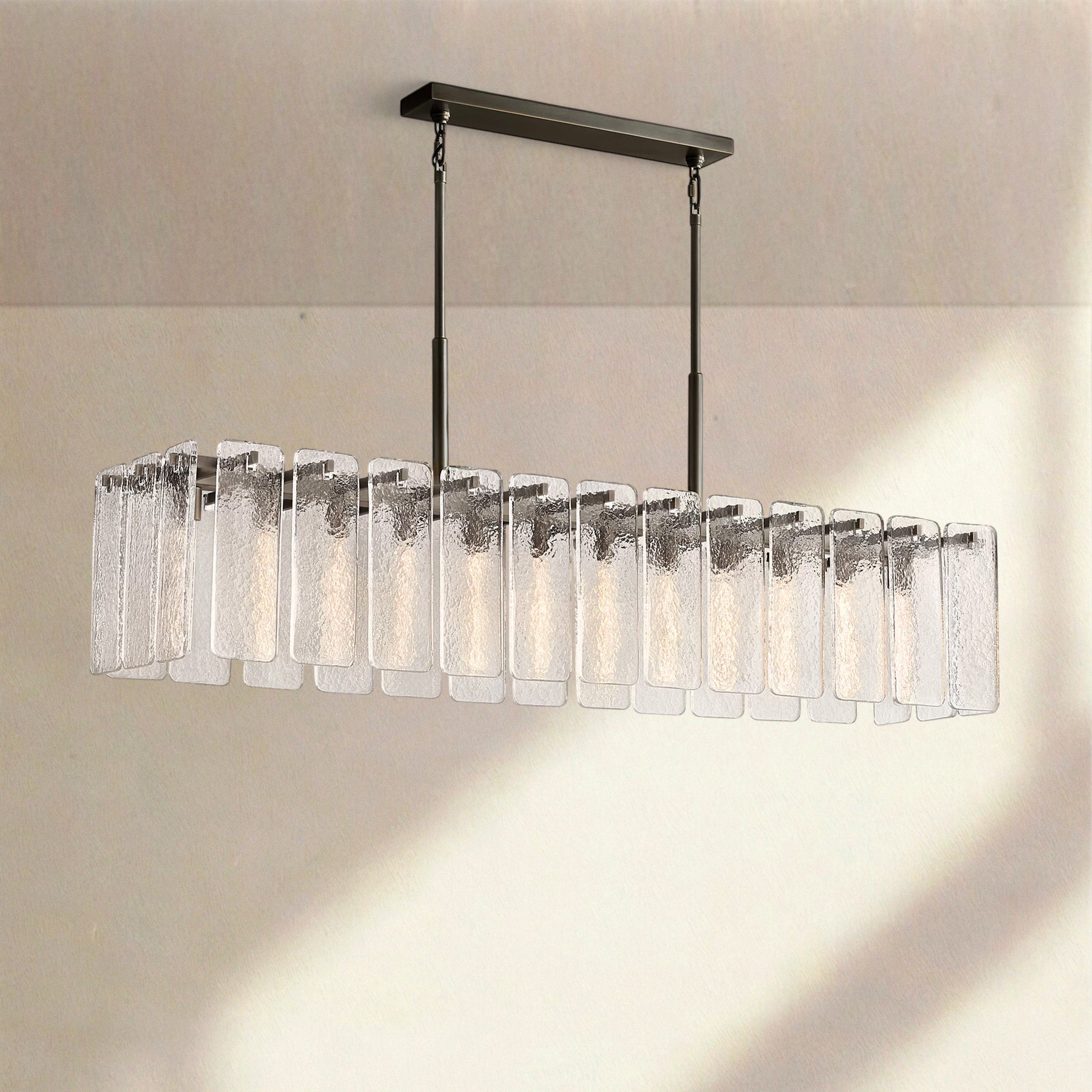 Calametta Glass Rectangular Chandelier 60" 72" - Camilalamps - CA-CALAM-GL-4