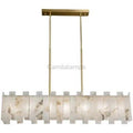 Charlene Marble Brass Linear Chandelier - Camilalamps - char - 134