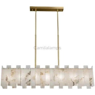 Charlene Marble Brass Linear Chandelier - Camilalamps - char - 134