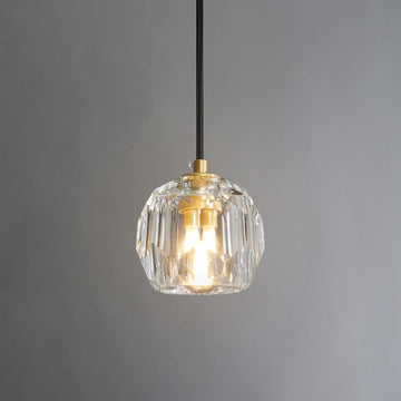 Crystal Pendant Light Kitchen Island, Adjustable Brass Pendant Light Fixtures, Indoor Modern Pendant Lights Over Island for Living Room, Dining Room, Bedroom, Bathroom(Bulb Included)