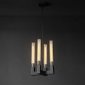 Modern Glass Tube Gold Pendant Lights – Adjustable 4 - Light Chandelier for Kitchen Island, Dining Room, Bedroom – Farmhouse & Contemporary Style with Included Bulbs - Camilalamps - B0F673ML44
