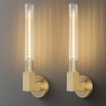 Modern Glass Tube Gold Pendant Lights – Adjustable 4 - Light Chandelier for Kitchen Island, Dining Room, Bedroom – Farmhouse & Contemporary Style with Included Bulbs - Camilalamps - B0F6JS8PMR