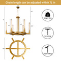 Modern Glass Tube Gold Pendant Lights – Adjustable 4 - Light Chandelier for Kitchen Island, Dining Room, Bedroom – Farmhouse & Contemporary Style with Included Bulbs - Camilalamps - B0F6YLDZVZ