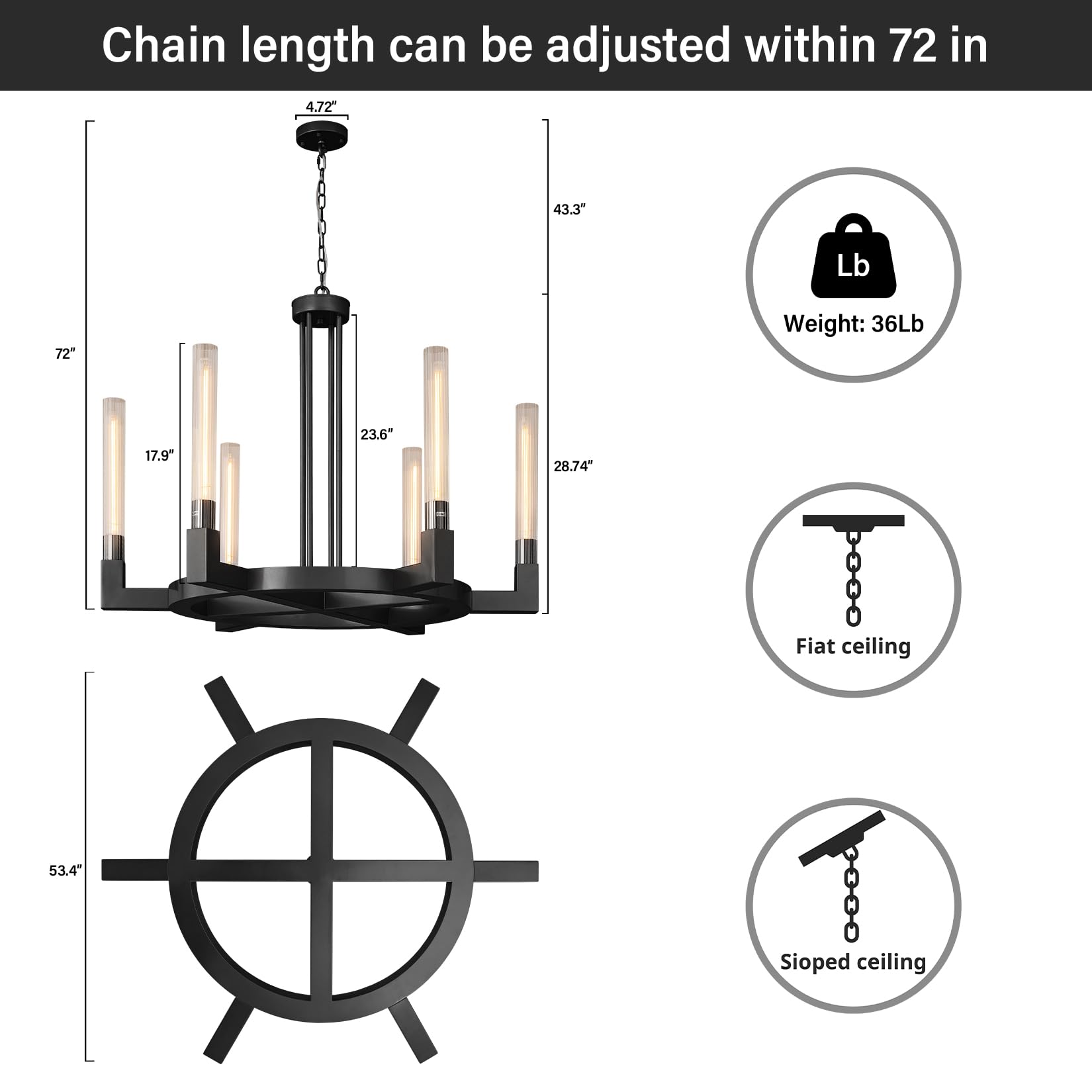 Modern Glass Tube Gold Pendant Lights – Adjustable 4 - Light Chandelier for Kitchen Island, Dining Room, Bedroom – Farmhouse & Contemporary Style with Included Bulbs - Camilalamps - B0F6YLDZVZ