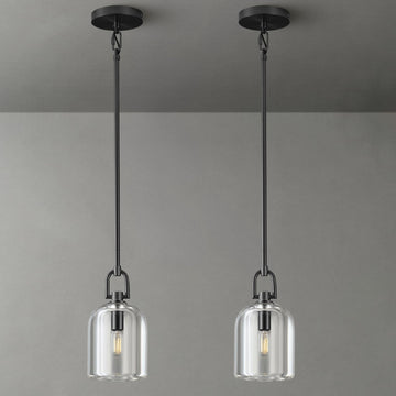 Black Crystal Hemisphere Pendant Light, Kitchen Pendant Lighting Over Island, Farmhouse Pendant Light for Indoor Kitchen Island Dining Room Living Room Bedroom Bathroom, E12 Bulb Included