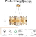 Chandelier for Dining Room, D39.4 Gold K9 Crystal Pendant Light, 20 - Light Round Over Table, Hanging Ceiling Light Fixture for Kitchen Island, Entryway, Foyer - Camilalamps - B0DMFF1692
