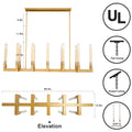Modern Glass Tube Gold Pendant Lights – Adjustable 4 - Light Chandelier for Kitchen Island, Dining Room, Bedroom – Farmhouse & Contemporary Style with Included Bulbs - Camilalamps - B0F6YLDZVZ