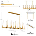 Modern Glass Tube Gold Pendant Lights – Adjustable 4 - Light Chandelier for Kitchen Island, Dining Room, Bedroom – Farmhouse & Contemporary Style with Included Bulbs - Camilalamps - B0F6YLDZVZ