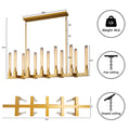 Modern Glass Tube Gold Pendant Lights – Adjustable 4 - Light Chandelier for Kitchen Island, Dining Room, Bedroom – Farmhouse & Contemporary Style with Included Bulbs - Camilalamps - B0F6YLDZVZ
