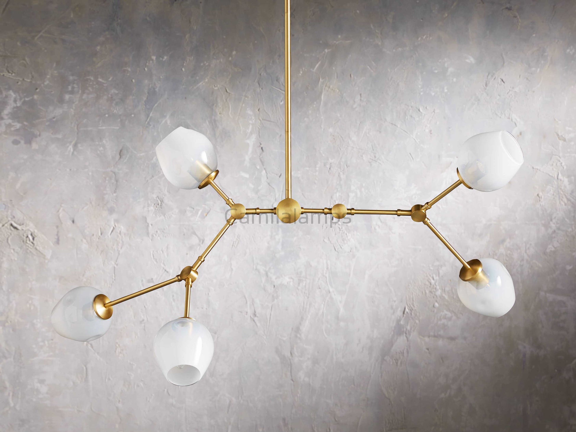 Aurelia Brass Linear Chandelier 52'' - Camilalamps - CAM1684
