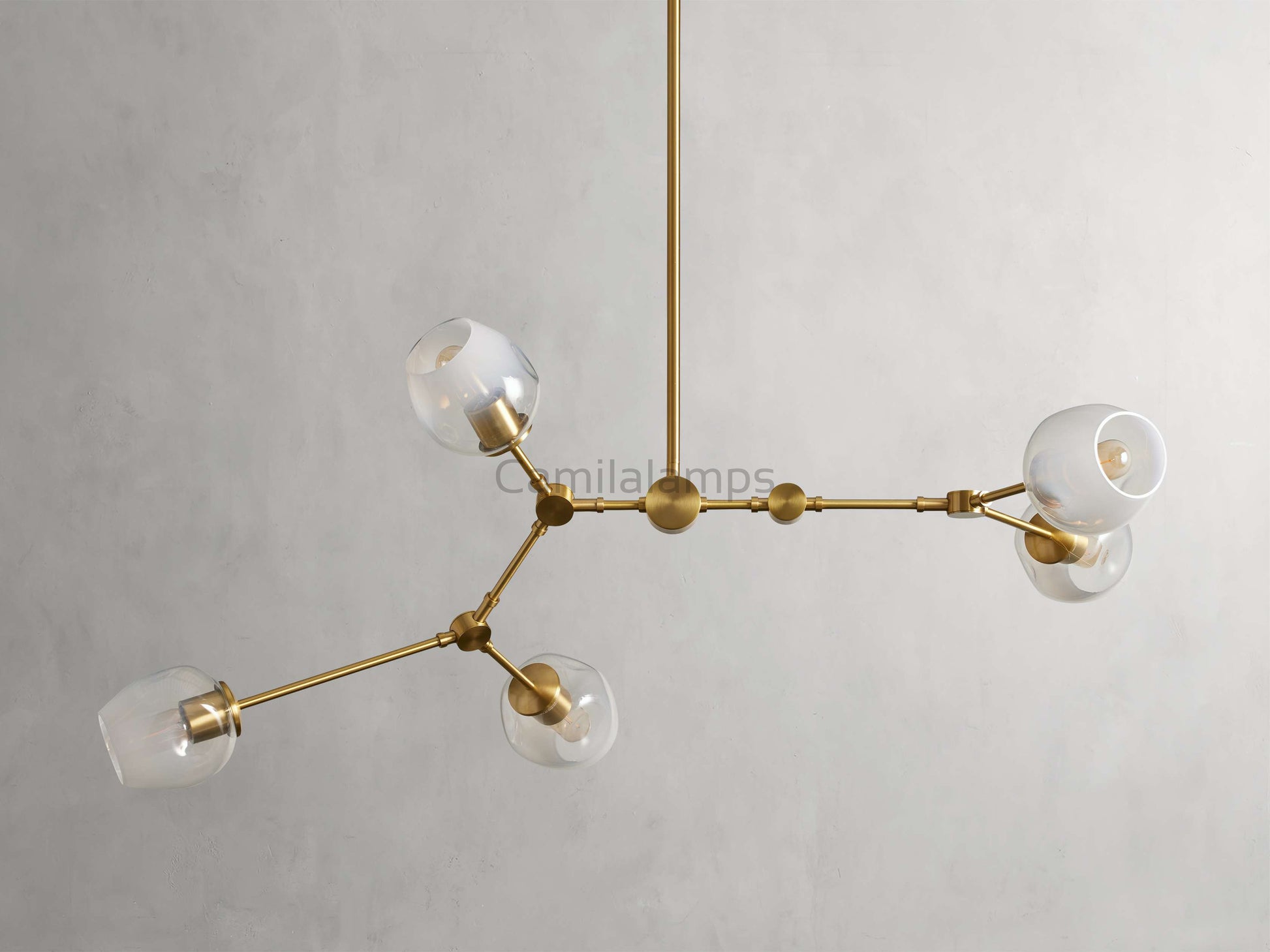 Covington Horizontal White Globe Branching Bubble Chandelier - Camilalamps - CNVW - 1