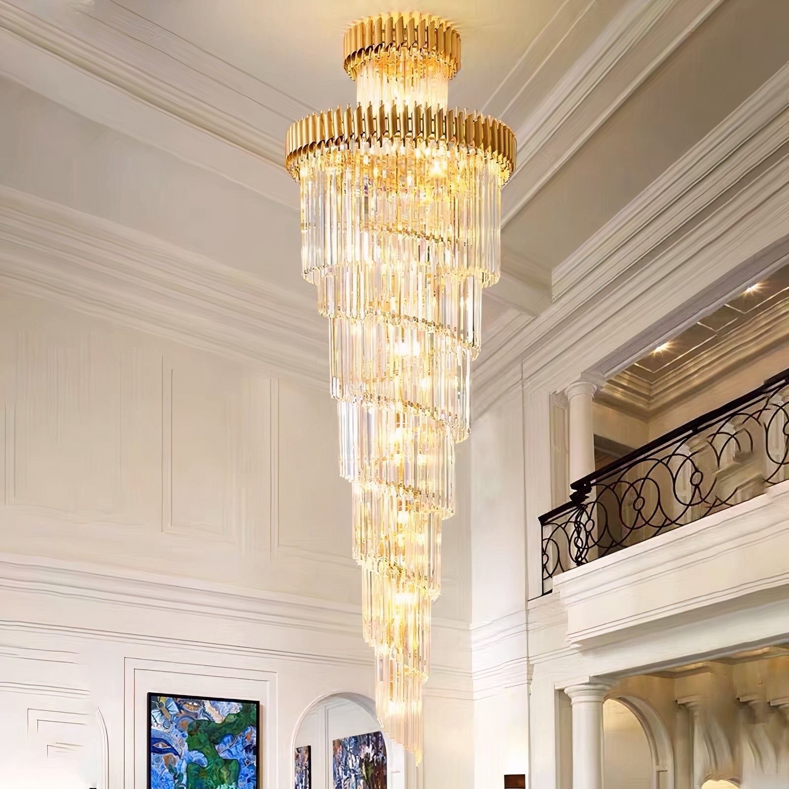 Harper Multiple Tier Crystal Chandelier For Staircase - Camilalamps - CAM1704