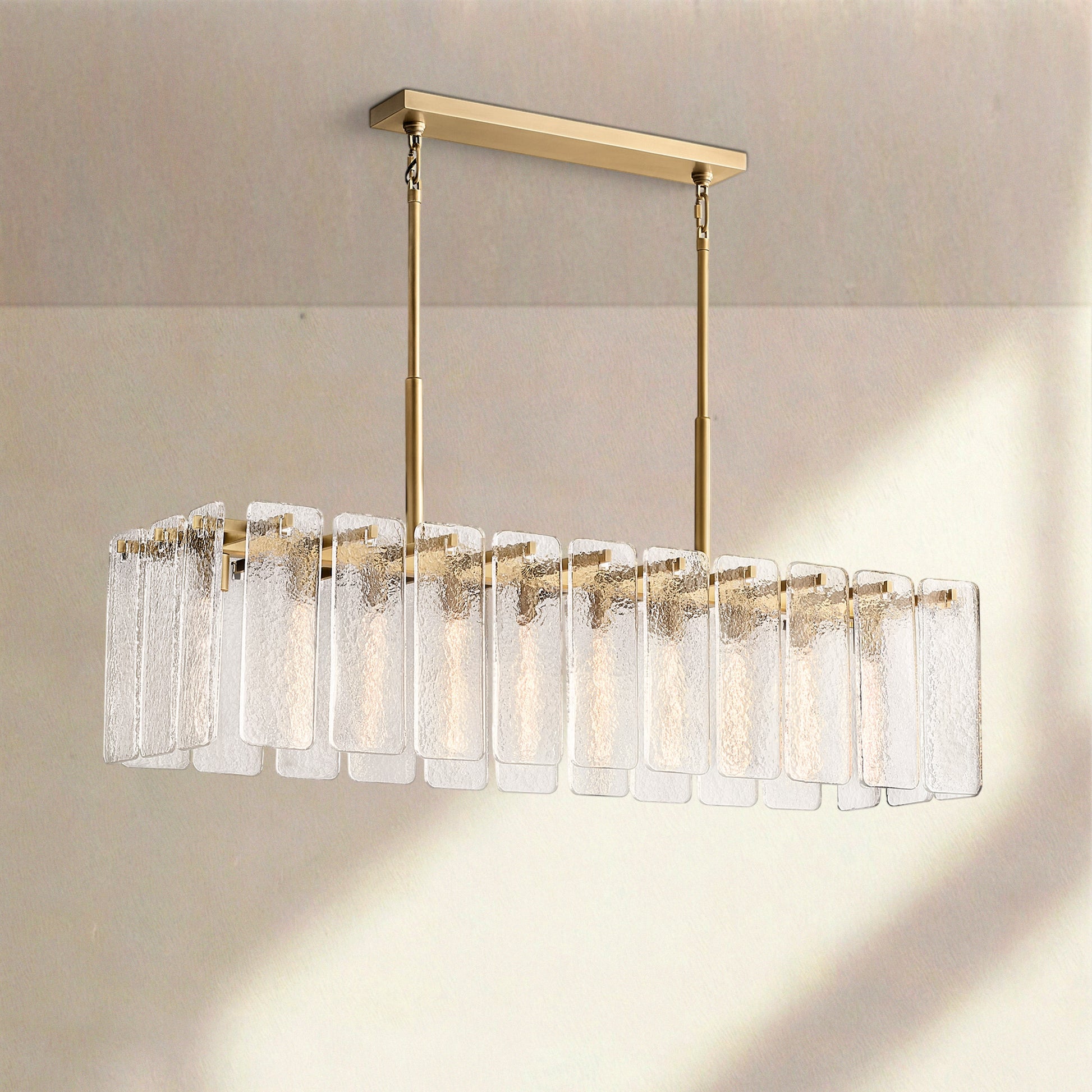 Calametta Glass Rectangular Chandelier 60" 72" - Camilalamps - CA-CALAM-GL-1