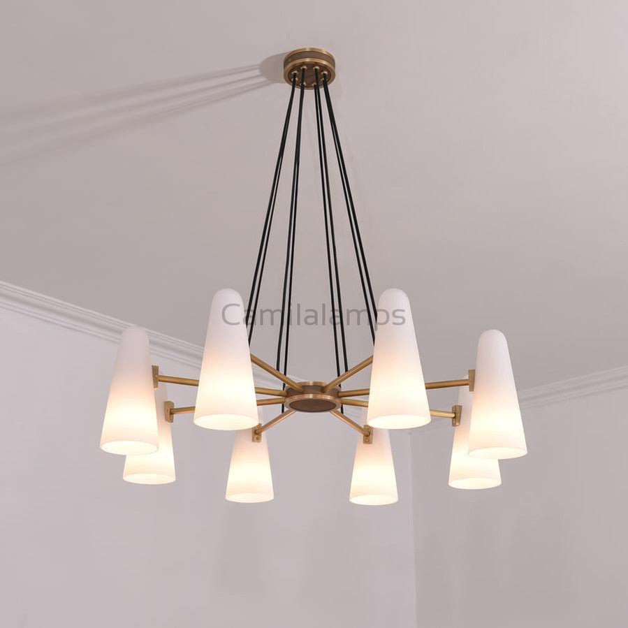 Finian White Ceramics Round Chandelier 36" 8 - light - Camilalamps - CAM1716
