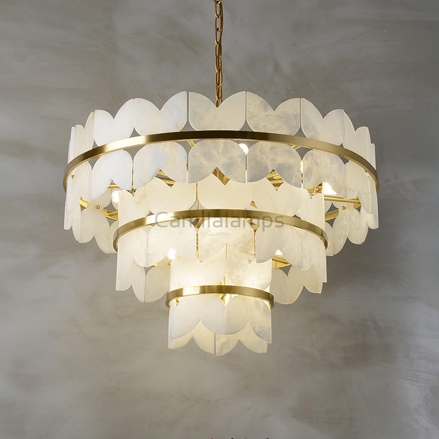 Alabaster Cloudscape Chandelier with 1/2 layer - Camilalamps - Alaba - 1709 - 3 lay - 7