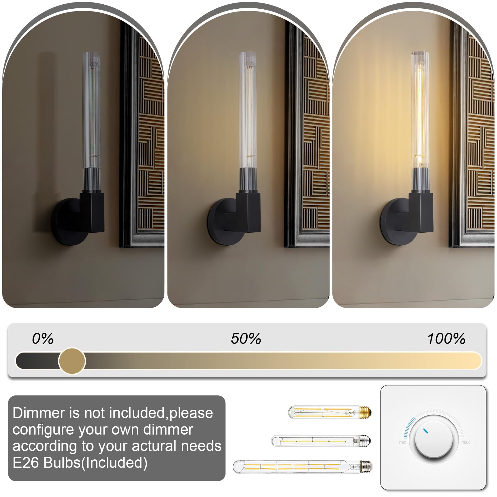 Modern Glass Tube Gold Pendant Lights – Adjustable 4 - Light Chandelier for Kitchen Island, Dining Room, Bedroom – Farmhouse & Contemporary Style with Included Bulbs - Camilalamps - B0F6YLDZVZ